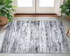 Modern Abstract Small Area Rug Indoor 3x5 Washable Rug Non-Slip Soft Entryway Rug Black Gray White Kitchen Mats Thin Print Faux Wool Floor Carpet Throw Rugs for Entrance Bedroom Home Decor