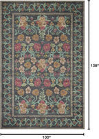 Loloi Rifle Paper Co. Rosa Collection RSA-01 Black 8'-4" x 11'-6" Area Rug