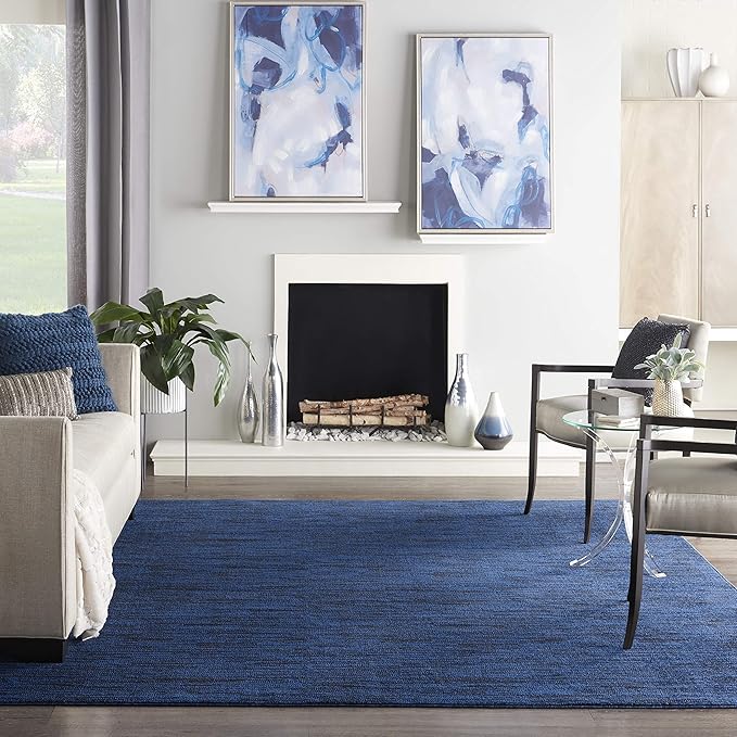 Nourison Home Nourison Essentials Midnight Blue 7' x 10' Area Rug - Easy Clean, Non Shedding, Bed Room, Living Room, Dining Room, Kitchen (7' x 10')