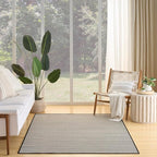 Nourison Home Courtyard Black White 5' x 7' Area Rug - Easy Clean, Non Shedding, Bed Room, Living Room, Dining Room, Kitchen (5' x 7')