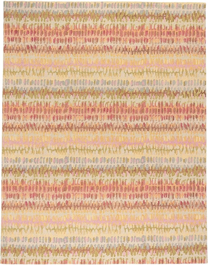 Dash and Albert Paint Chip Wool Area Rug - 3' x 5' Pastel Graphic Hand Micro Hooked Accent Rug - Durable, High Traffic Areas Hallway, Living Room, Stairs