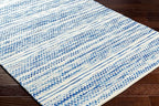 Mark&Day Wool Rugs, 8x10 Marie Global Dark Blue Area Rug, Blue Beige Carpet for Living Room, Bedroom or Kitchen (8' x 10')