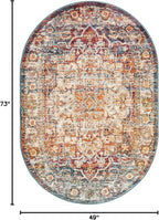 Unique Loom Isabella Collection Area Rug - Adjani (4' 1" x 6' 1" Oval, Multi/ Beige)