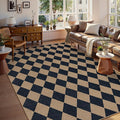 Lahome Checkered Easy Jute Carpet, Washable 8x10 Rugs for Living Room Outdoor Patio Rugs, Farmhouse Neutral Non Slip Stain Resistance Floor Carpet for Office Backyard Sunroom