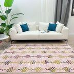 Alfa Rich 4x6 Light Pink Washable Area Rugs for Living Room Bedroom Kitchen Girls Decor Cotton Rug