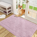 OLANLY Dog Door Mat for Muddy Paws 48x30, Absorbs Moisture and Dirt, Absorbent Non-Slip Washable Doormat, Quick Dry Chenille Mud Mat for Dogs, Entry Indoor Entryway Carpet for Inside Floor, Dusty Rose