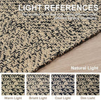 Collive Farmhouse Hallway Runner Rug, 2x6 Hand-Woven Reversible Washable Runners for Kitchen Floor, Natural/Black Cotton Laundry Room Rugs Modern Boho Kitchen Sink Carpet for Bathroom Foyer Bedroom