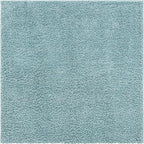 Unique Loom Davos Shag Collection Area Rug - Solid (7' 1" Square, Aqua)
