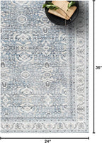 Fame Living Washable Area Rug. Modern Farmhouse. Vintage. Turkish. Bohemian. Distressed. Oriental. Traditional. Rugs for Living Room. Dining. Bedroom. Office. Entryway. Foyer. (866CBl, 2'5" x 6'5")