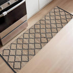REDEARTH · Jute Cotton Area Rug, Sustainable Handwoven, Non-Shedding, Soft & Durable – Reversible, Neutral Tones for Home Décor in Living Room, Dining, Bedroom (Sierra Loom Black, 2'x6'), Set of 2