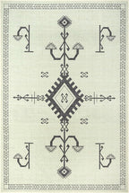 GLN Rugs Contemporary Collection - Machine Washable Area Rug, Contemporary Washable, Non Slip, Low Pile Chenille Rug, Living Room, Bedroom, Kitchen Rug (8' x 10' Cream/Anthracite)