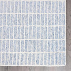 Hand-Tufted 100% Wool Area Rug – Unique Modern Geometric Grid Pattern, Soft Plush Textured Carpet for Living Room, Bedroom, Dining Room & Entryway (Blue, 2.6' x 8')
