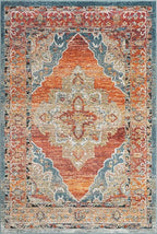 Unique Loom Isabella Collection Area Rug - Rossellini (6' 1" x 9' Rectangle, Rust Red/ Beige)