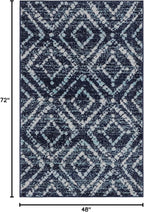 SAFAVIEH Adirondack Collection Accent Rug - 4' x 6', Navy & Ivory, Modern Diamond Distressed Design, Non-Shedding & Easy Care, Ideal for High Traffic Areas in Entryway, Living Room, Bedroom (ADR131N)