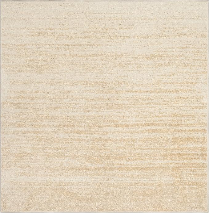 SAFAVIEH Adirondack Collection Area Rug - 5' Square, Champagne & Cream, Modern Ombre Design, Non Shedding & Easy to Clean, Ideal for Living Room, Bedroom, Office, Dining Space (ADR113W)