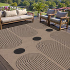 Tangsoo Rainbow Easy Jute Rug 6x9 Washable Area Rugs for Living Room,Farmhouse Non Slip Indoor Outdoor Carpet,Modern Office Mat for Backyard Dining Room Patio Bedromm Sunroom Decor