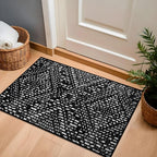 Rugshop Boho Black Tribal Area Rug 2x3 – Modern Indoor Carpet for Living Room, Bedroom, or Entryway – Non-Shedding, Low Pile Geometric Design 2' x 3'