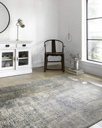 Loloi Teagan Collection TEA-05 Denim/Slate 9'-9" x 13'-6" Area Rug, Large, Soft Neutral Rug, High-Traffic for Living Room, Bedroom, Home Office, Dining Area