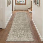 Brown 2x8 Runner Rug Vintage Area Carpet Hallway Indoor Kitchen Washable Low Pile Traditional Distressed Retro Accent Throw Rug Non Slip for Laundry Bathroom Office