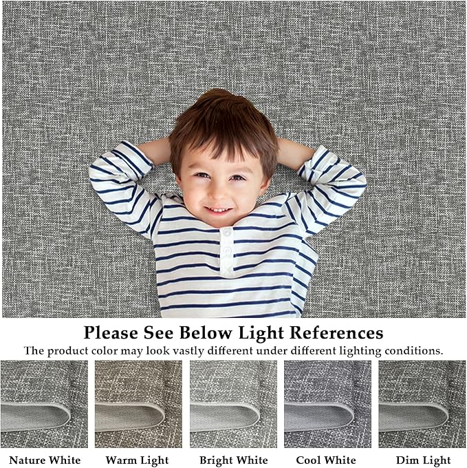 RUGSREAL Area Rug 5x7 Machine Washable Area Rug for Living Room Non-Slip Stain Resistant Modern Abstract Rug Contemporary Solid Throw Carpet Foldable Accent Floor Carpet for Dining Room, Grey