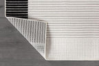 Modern Micro Loop Indoor Area Rugs for Living Room Bedroom Kitchen Geometric Striped Black-White 9x12 Luxury Durable Low and High Pile Non-Shedding Stain Resistant Soft Area Carpet 9 x 12