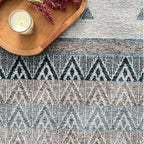 Alfa Rich 3x10 Blue Cream Off White Washable Area Rugs for Living Room Hallway Kitchen Decor Runner