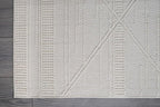 CAMILSON Micro Loop Rug 4x6 Modern Luxury Geometric Pattern Area Rugs Soft High and Low Pile Stain Resistant Easy-Cleaning Non-Shedding for Living Room Office Indoor Carpet (4 x 6 / White)