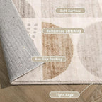 MUJOO Boho Runner Rug Washable,2x6 Area Rugs for Hallways Kitchen Bathroom Bedroom Entryway,Non Slip Carpet Long Mat Indoor,Soft Modern Abstract Bohemian Neutral Beige
