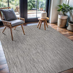 CAMILSON Outdoor Rug 8x10 Modern Area Rugs for Indoor and Outdoor Patios and Porches - Waterproof, Washable, Non-Shedding, Easy-to-Clean Outside Carpet (8 x 10, Solid - Silver Gray)
