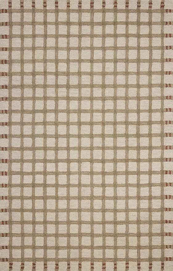 Loloi Magnolia Home by Joanna Gaines Waylon Collection WAY-02 Natural/Rust 2'-6" x 9'-9" Runner Rug