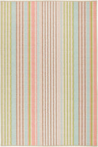 Dash and Albert Ana Ticking Machine Washable Area Rug - 2.5' x 8' Runner Aqua Stripe Washable Accent Rug - Durable, High Traffic Area Kitchen, Hallway, Bedroom