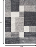 Rugshop Gray Modern Geometric Boxes Non-Slip Area Rug Non-Shedding for Living Room, Dining Room and Bedroom, 9' x 12'