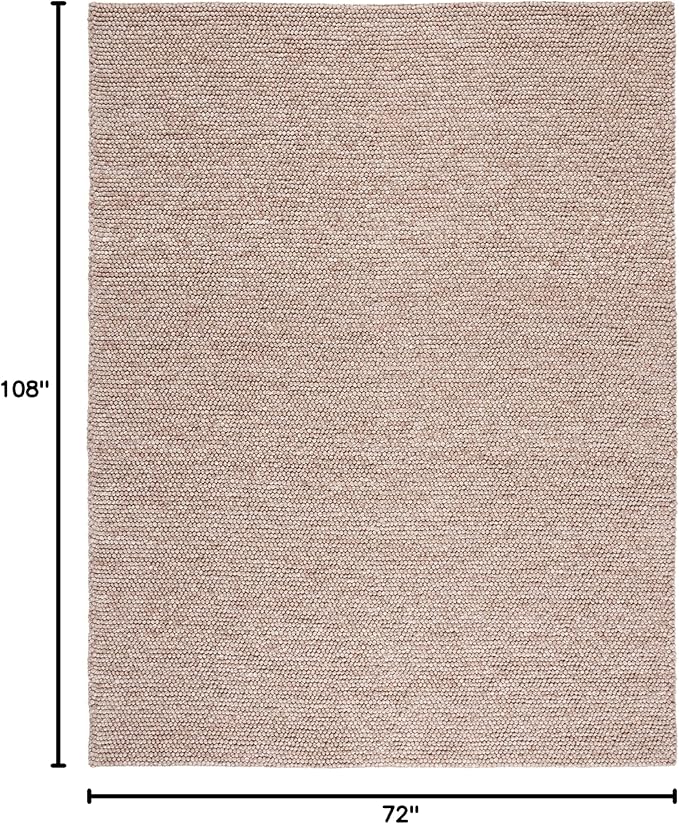 SAFAVIEH Area Rug 6x9 - Natura Collection - Brown, Handmade Wool Blend, Textured Design, Ideal for Living Room, Bedroom, Dining Space (NAT620T)