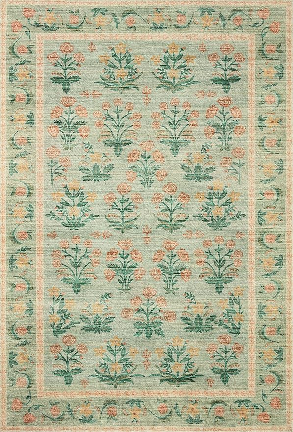 Loloi Rifle Paper Co. Eden Collection EDE-01 Mughal Rose Blush 8'-6" x 11'-6" Area Rug feat. CloudPile™