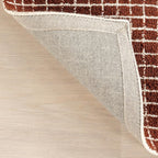 Rugs USA 6x9 Melrose Checked Wool Indoor Area Rug, Contemporary Farmhouse Chestnut/Ivory for Living Room, Bedroom, Office, Entryway, Hallway