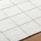 Mark&Day Wool Rugs, 4x6 Ishaq Cottage Off-White Area Rug, White Silver Carpet for Living Room, Bedroom or Kitchen (3'6" x 5'6")