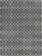 Unique Loom Glam Collection Area Rug - Trellis (10' x 13' Rectangle, Gray Silver/ Silver)