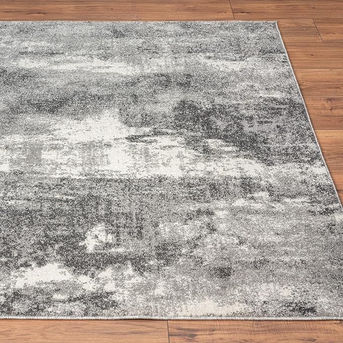 LUXE WEAVERS Euston Collection 7681 Dark Grey 5x7 Modern Abstract Area Rug