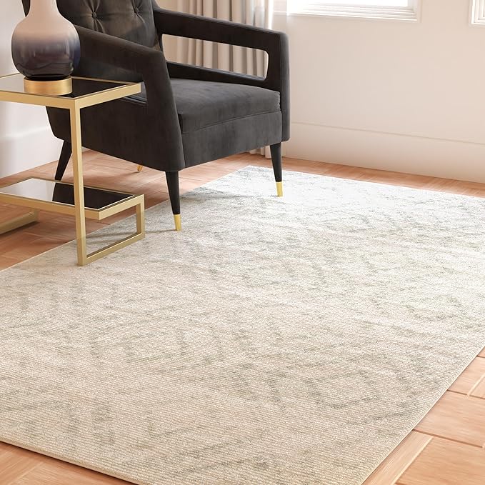SAFAVIEH Adirondack Collection Area Rug - 11' x 15', Ivory & Green, Contemporary Design, Stain Resistant, Ideal for High Traffic Areas in Living Room, Bedroom & Dining Room (ADR131X-1115)