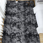 Andency Soft Area Rugs for Living Room Bedroom, 3x5 Non-Slip Fluffy Shag Carpet, Indoor Floor Fuzzy Shaggy Living Room Plush Rug for Kids Dorm Nursery Home Decor Aesthetic, Tie-Dyed Dark Grey