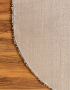 Unique Loom Davos Shag Collection Area Rug - Solid (5' 3" x 8' Oval, Linen)