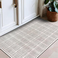 Rugshop Bohemian Stripe Lines Washable Non Slip Area Rug 2' x 4' Ivory
