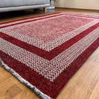Alfa Rich 5x8 Red Burgundy Washable Area Rugs for Living Room Bedroom Kitchen Cotton Rug