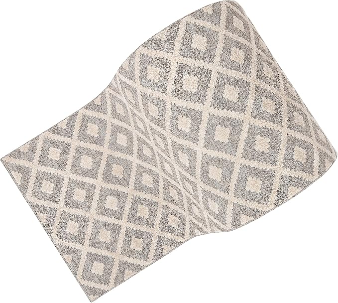 Well Woven Custom Size Hallway Stair Runner - Choose Your Length - Ainsley Ivory Diamond Trellis Geometric Tribal - 31 Inches Wide x 40 Feet Long Runner (31" x 40' Runner) Rug