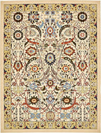 Unique Loom Espahan Collection Area Rug - Cape Cod (9' 10" x 13' 1" Rectangle, Cream/ Black)