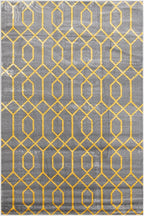 Marilyn Monroe Glam Collection Area Rug - Trellis (6' 1" x 9' Rectangle, Gray Gold/ Gold)