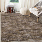 RUGSREAL 8x10 Washable Rug for Living Room Non-Slip Modern Abstract Area Rug Stain Resistant Large Bedroom Rug Contemporary Accent Throw Floor Carpet Solid Rug for Dining Room Home Decor, Brown