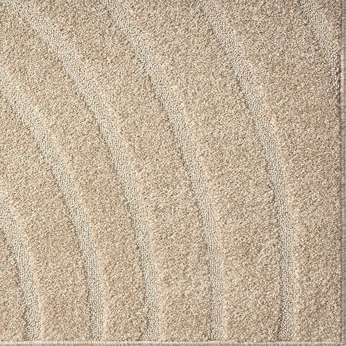 LUXE WEAVERS Modern Geometric Wave Beige 2x3 Area Rug
