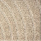 LUXE WEAVERS Modern Geometric Wave Beige 2x3 Area Rug