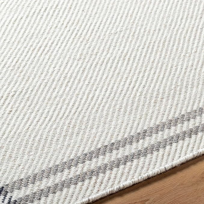 Mark&Day Wool Rugs, 5x7 Janmichael Cottage Light Silver/Charcoal Area Rug, Silver Grey Carpet for Living Room, Bedroom or Kitchen (5' x 7'6")